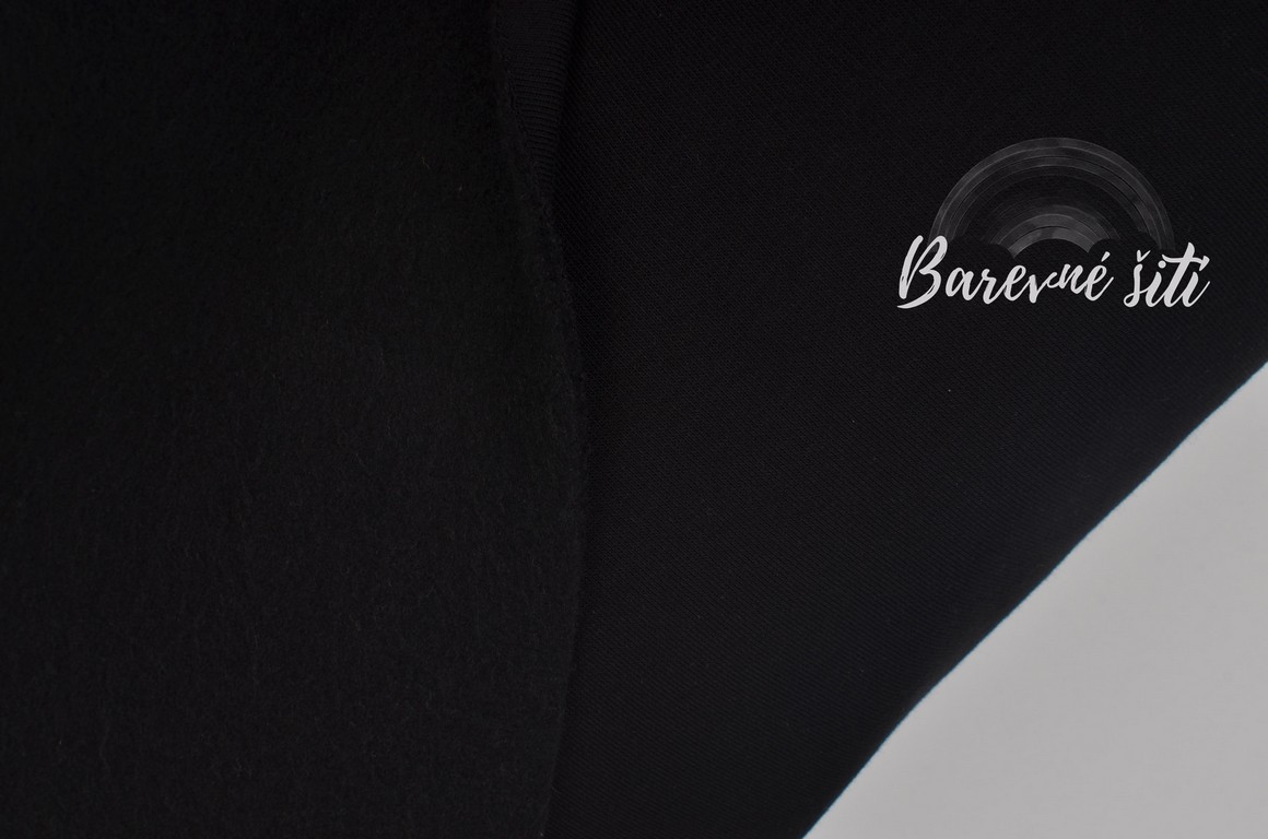 Teplákovina počesaná Premium Černá (E) 0,55m/ks