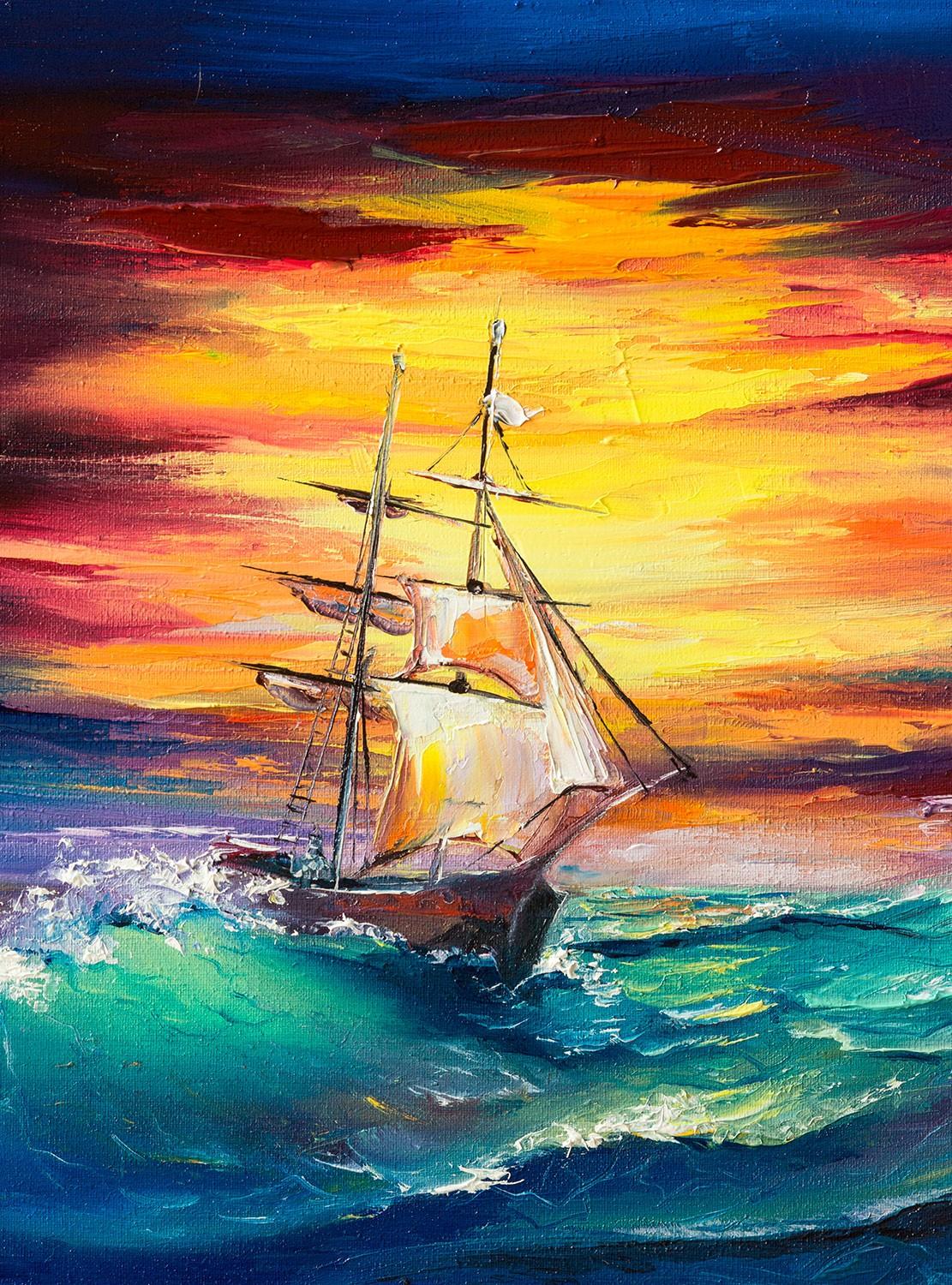 Teplákovina Loď na moři, XL panel (E)