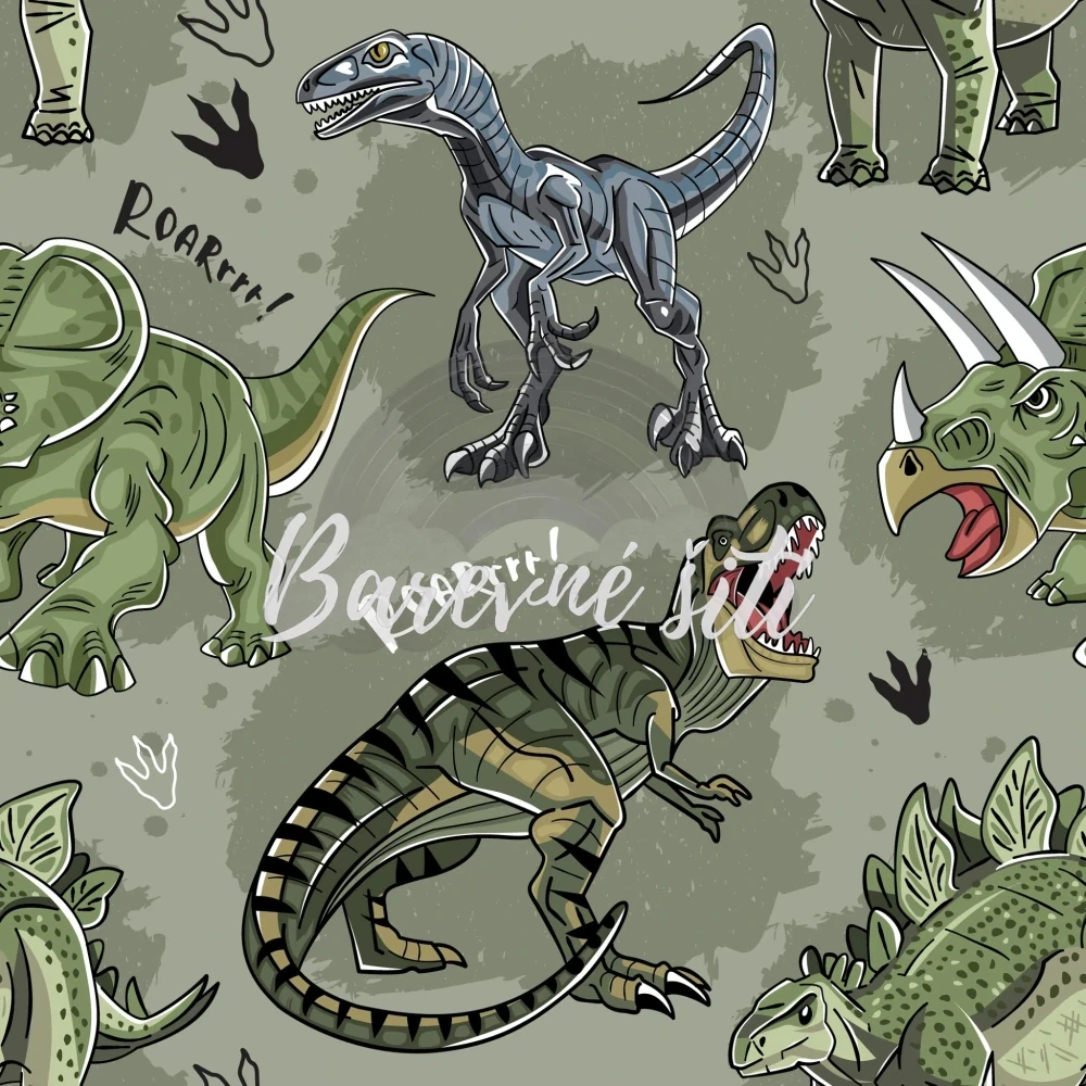Zimní softshell Khaki dinosauři PŘEDOBJEDNÁVKA (P)