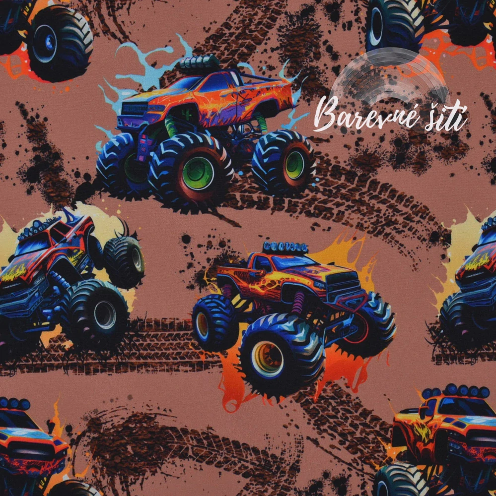 Zimní softshell MonsterTruck na hnědé (E)