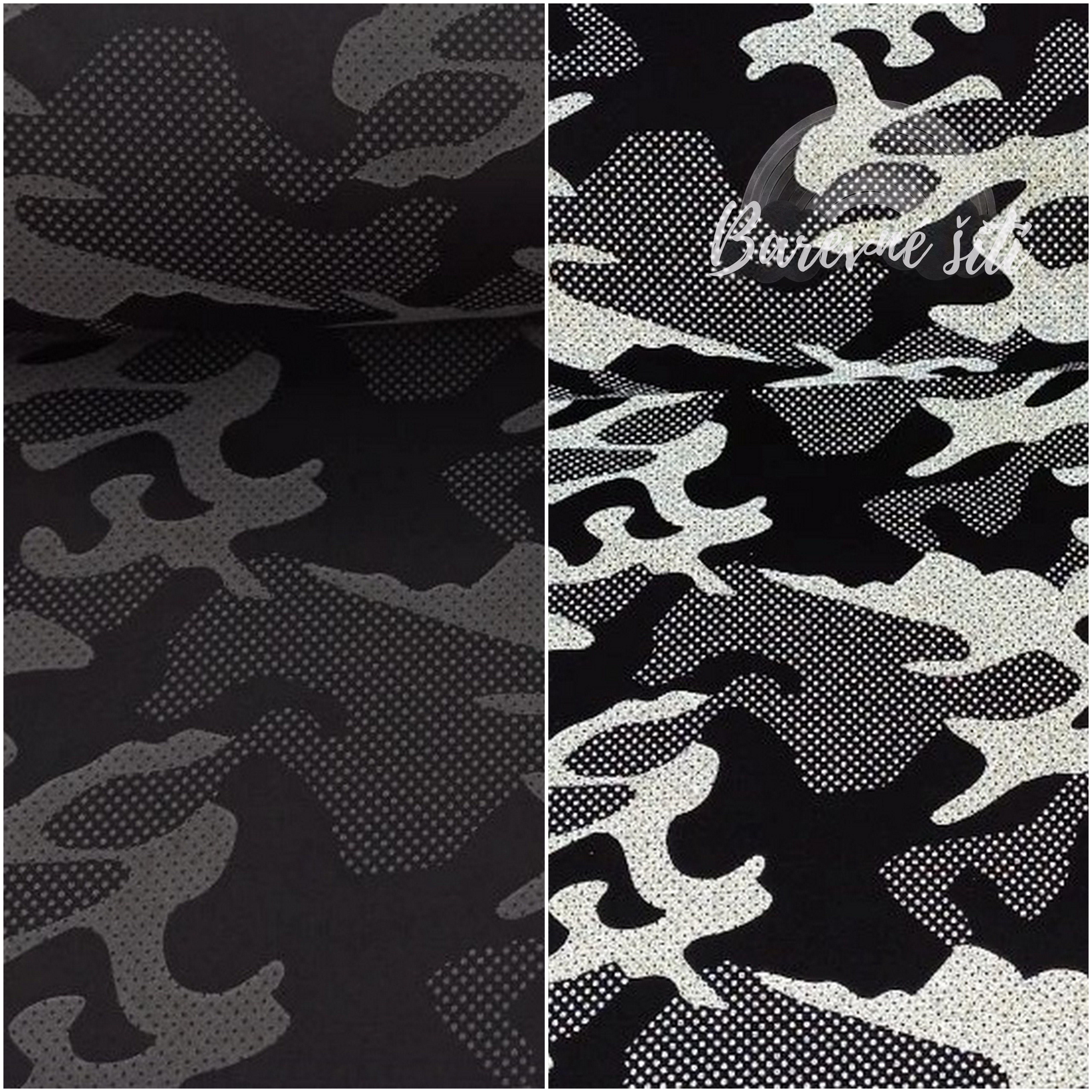 Zimni softshell ČERNÁ, Maskáč, reflexní (E) 1,60m/ks