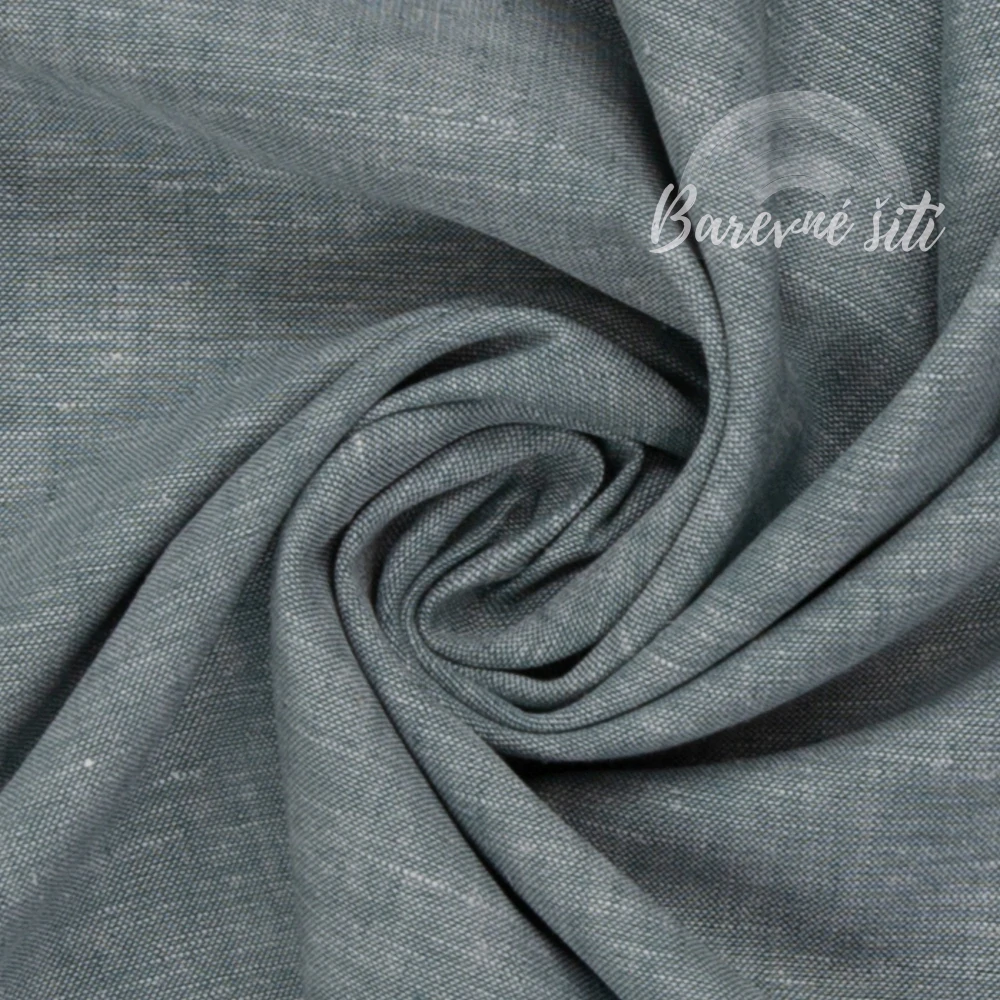 Len s bavlnou Jeans efekt Eukalyptus (E)