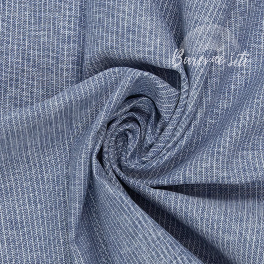 Len s bavlnou Proužky Denim (E) 1m/ks