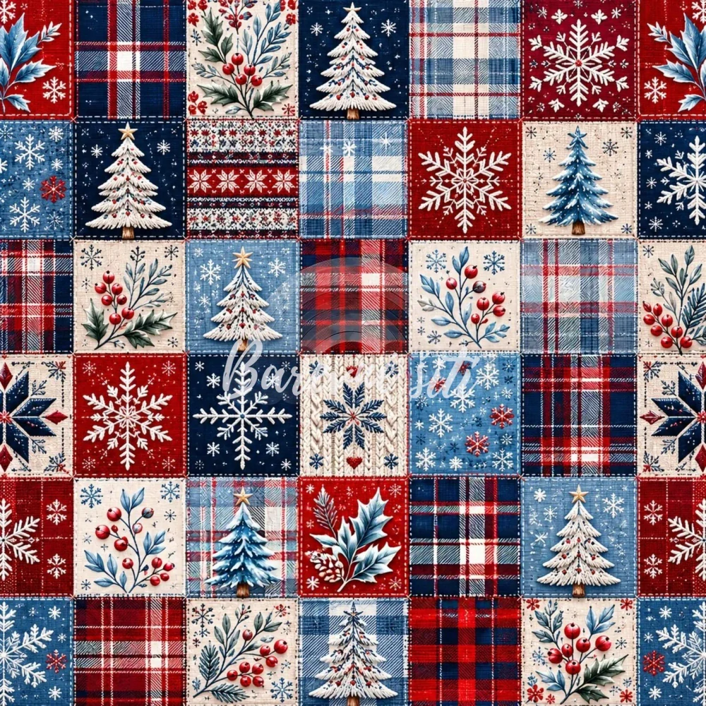 Teplákovina, Vánoční patchwork (E) 1m/ks