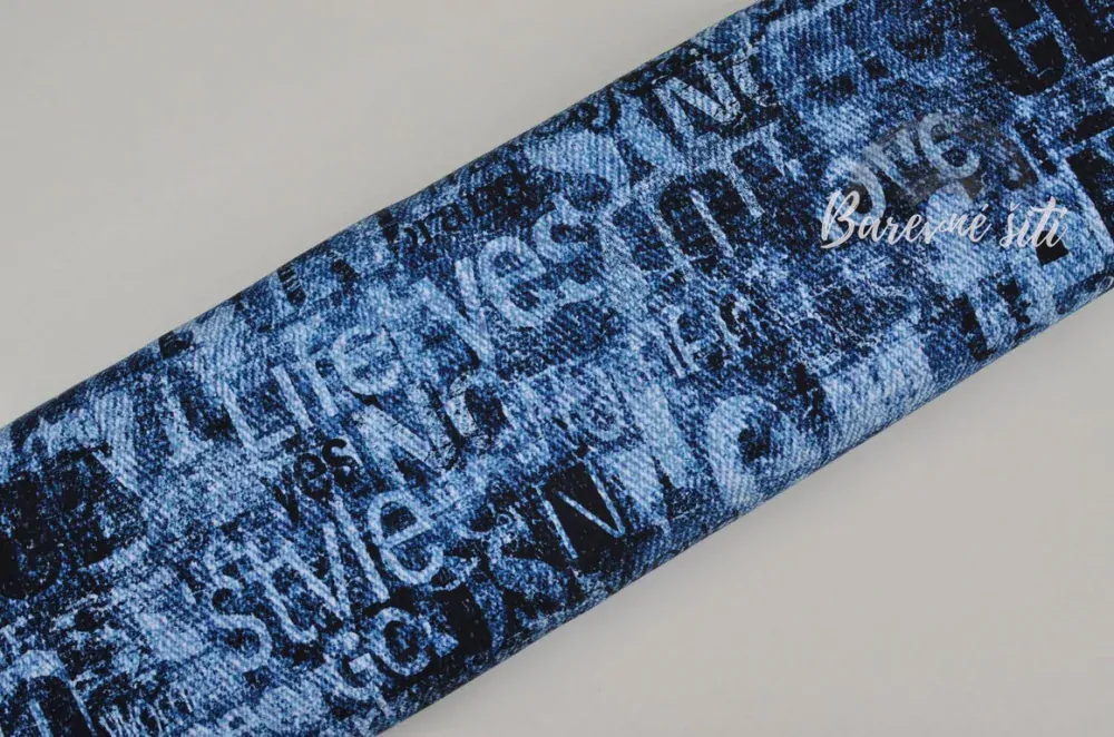 Úplet Denim blue, písmo (E) 0,58m/ks