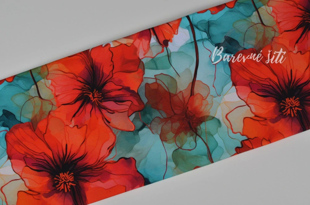 Úplet, Červené květy na zelené (E)