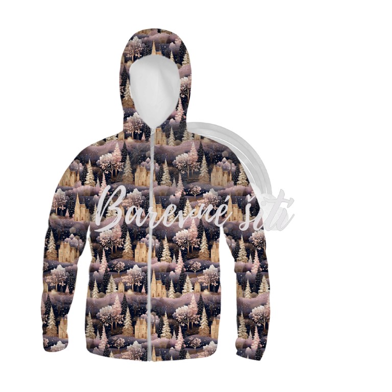 Zimní softshell Růžovozlatá zimní krajinka PŘEDOBJEDNÁVKA (P)