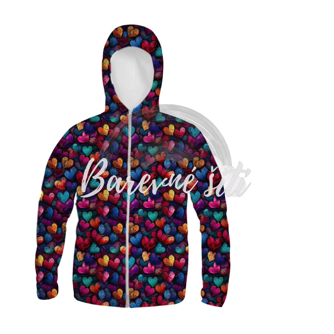 Zimní softshell Kamínková barevná srdíčka  PŘEDOBJEDNÁVKA (P)