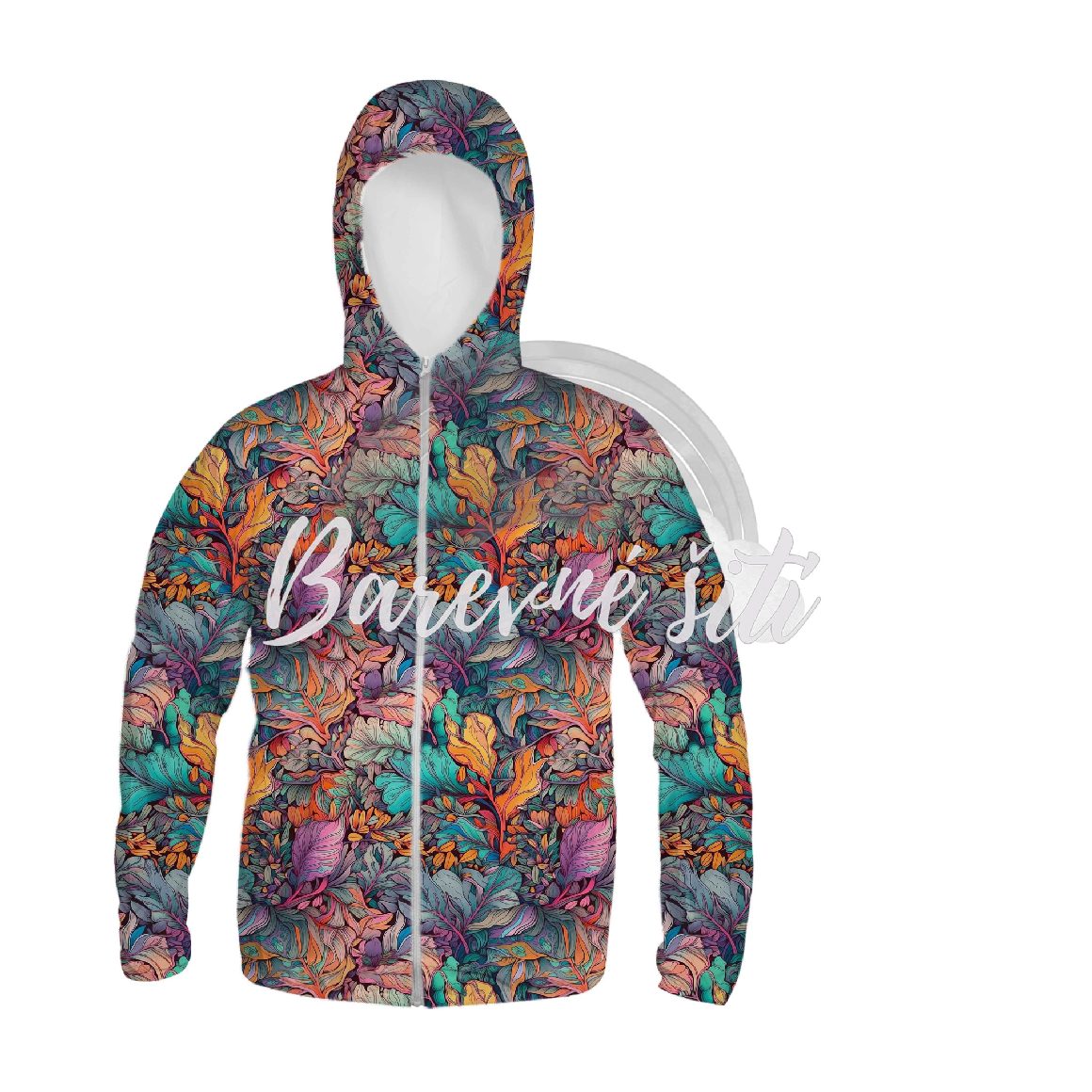 Zimní softshell Kreslené listy, podzimní tóny PŘEDOBJEDNÁVKA (P)