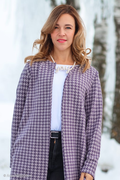 Jacquard Kohoutí stopa fialová (E) 0,55m/ks