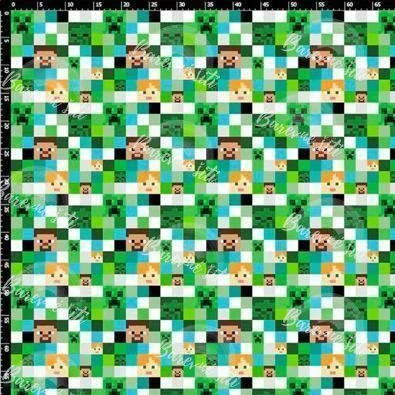 Zimní softshell Minecraft kostičky (E) 0,30m/ks