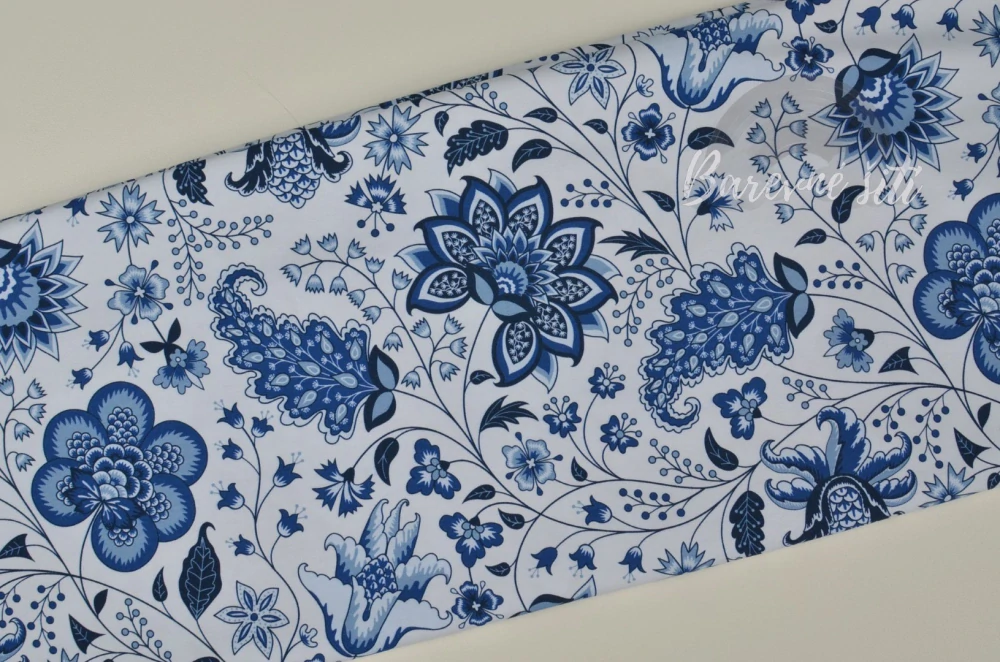 Úplet, Modrobílé ozdobné květy (E) 1,10m/ks