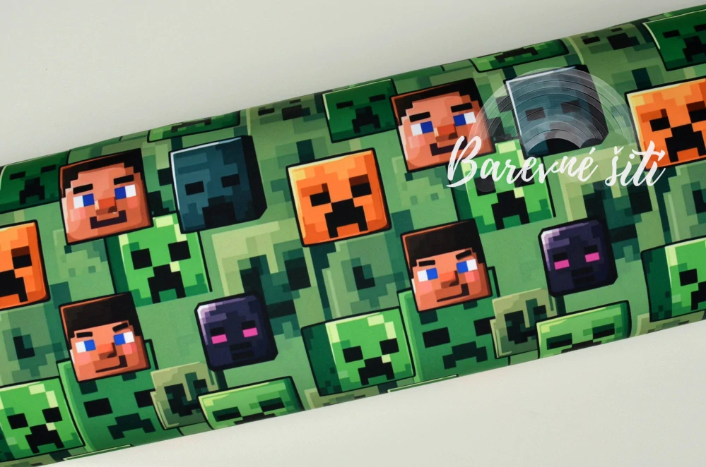 Jarní softshell Minecraft tváře (E) 0,65m/ks