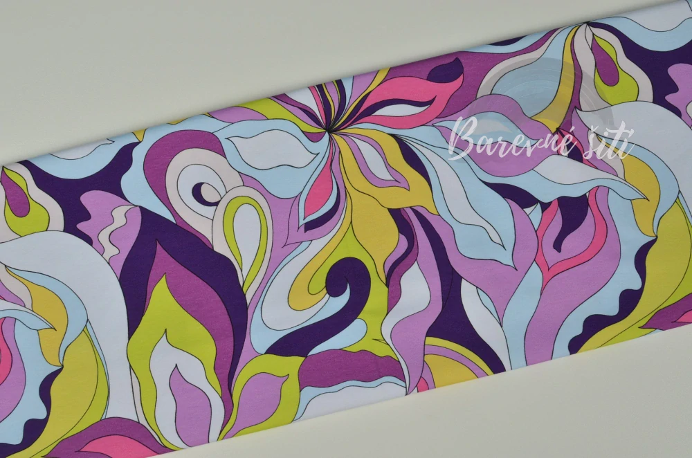 Úplet, Fialovožluté retro květy (E)