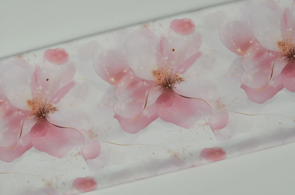 Venezia, Růžovounké květy se zlatým třpytem (E) 1,10m/ks