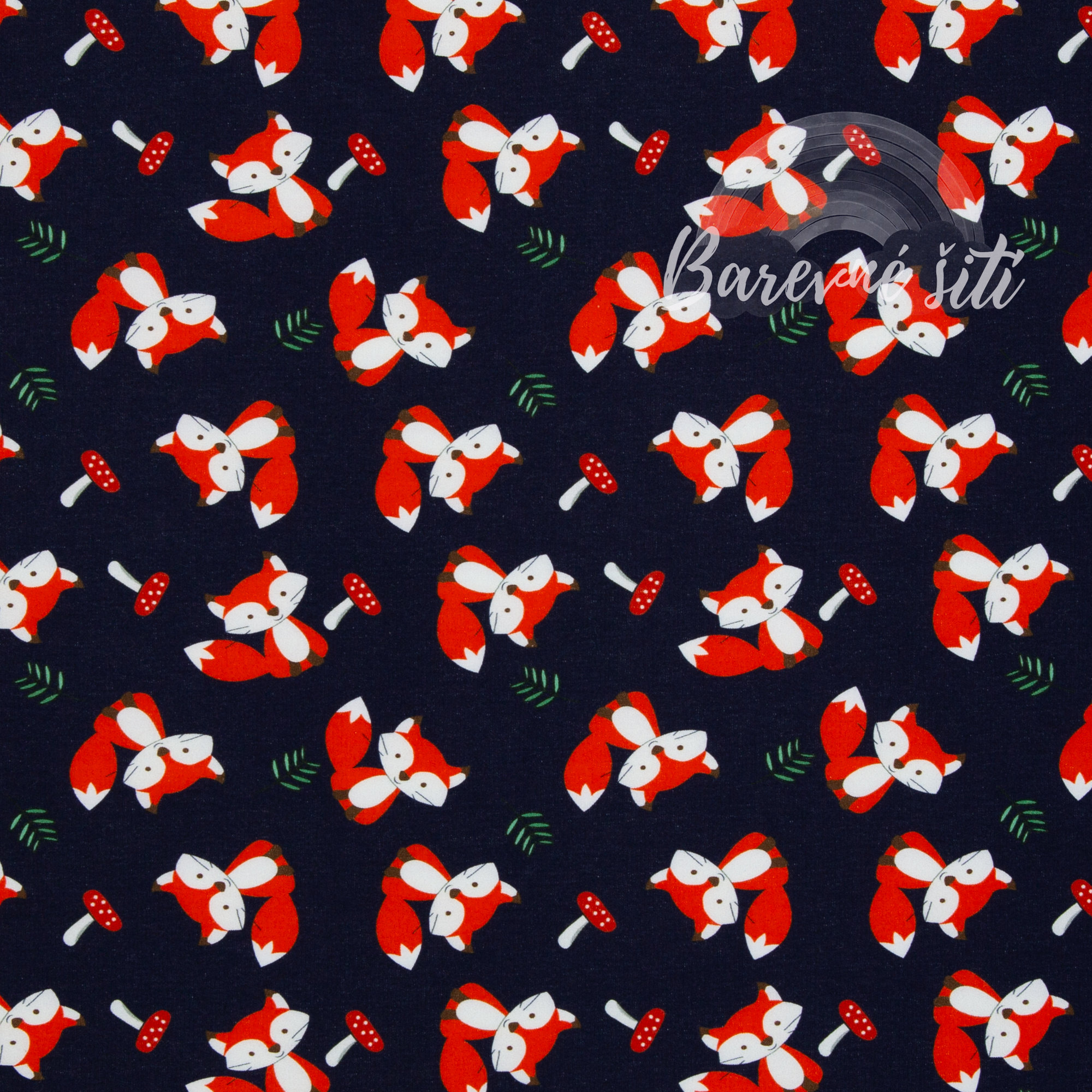 Teplákovina Lišky na navy (E) 1m/ks