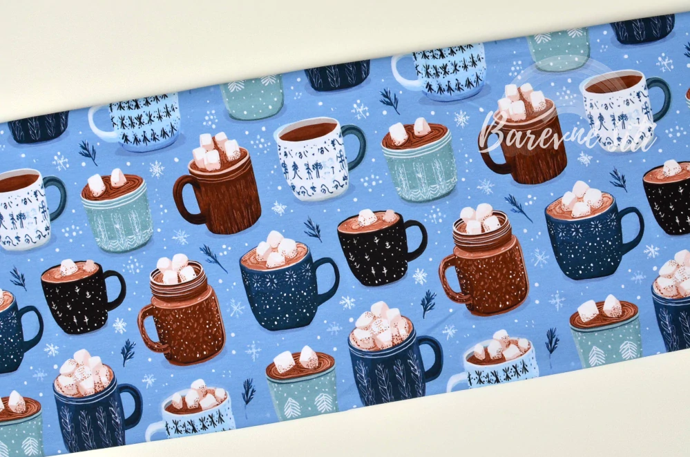 Úplet, Horká čokoláda, marshmallow na modré (E)