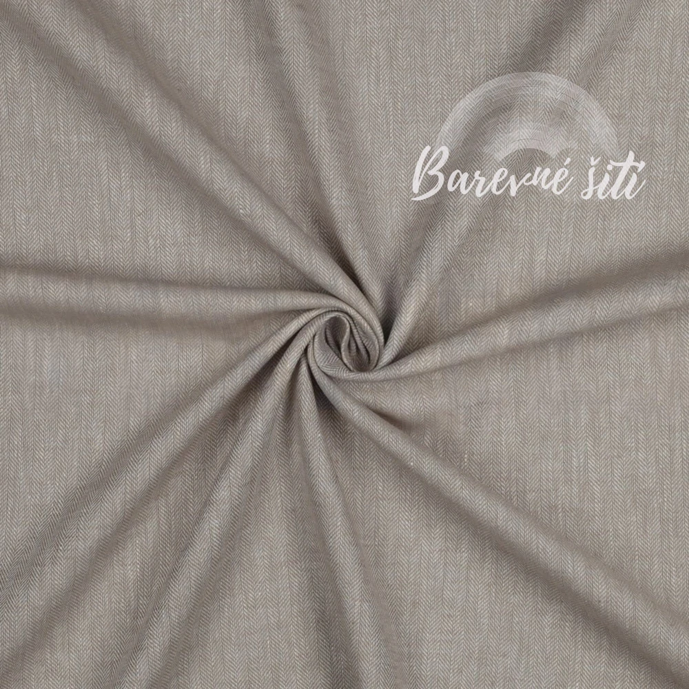 Len s bavlnou Fishbone béžová (E) 1,2m/ks