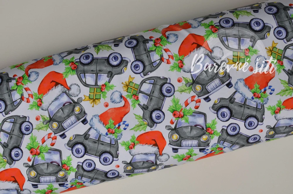Úplet, Vánoční auta s čepicí (E) 1,5m/ks
