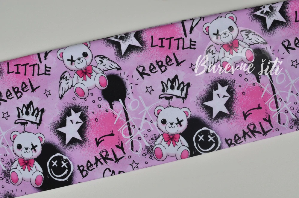 Úplet, Little rebel pink (E) 1m/ks