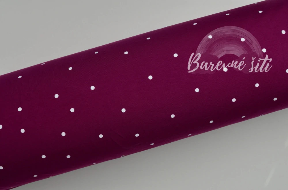 Úplet, Bílé puntíky, Purpura Premium (E) 0,80m/ks