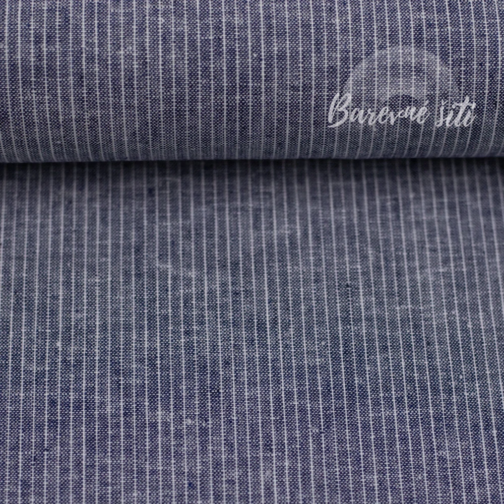 Len s bavlnou Proužky Navy (E)