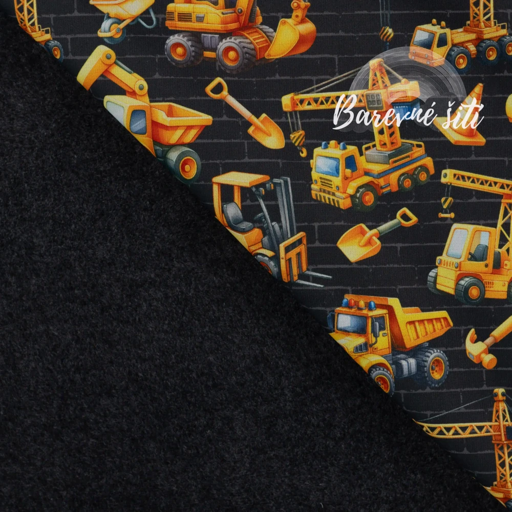 Alpenfleece Žlutá pracovní auta a nářadí (E)