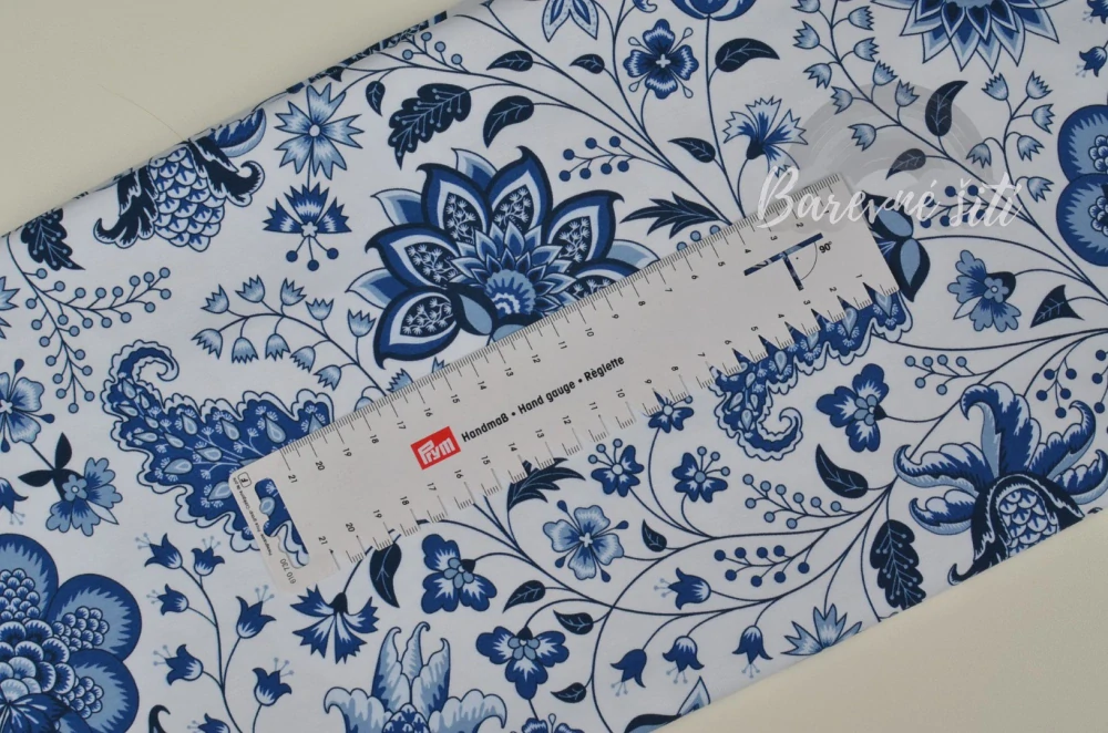 Úplet, Modrobílé ozdobné květy (E) 1,10m/ks