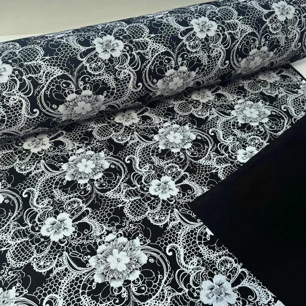 Úplet, Bílá krajka, Černý Premium (E) 1,20m/Ks