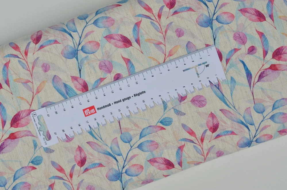 Viskoza se lnem Růžovomodré lístky (E)