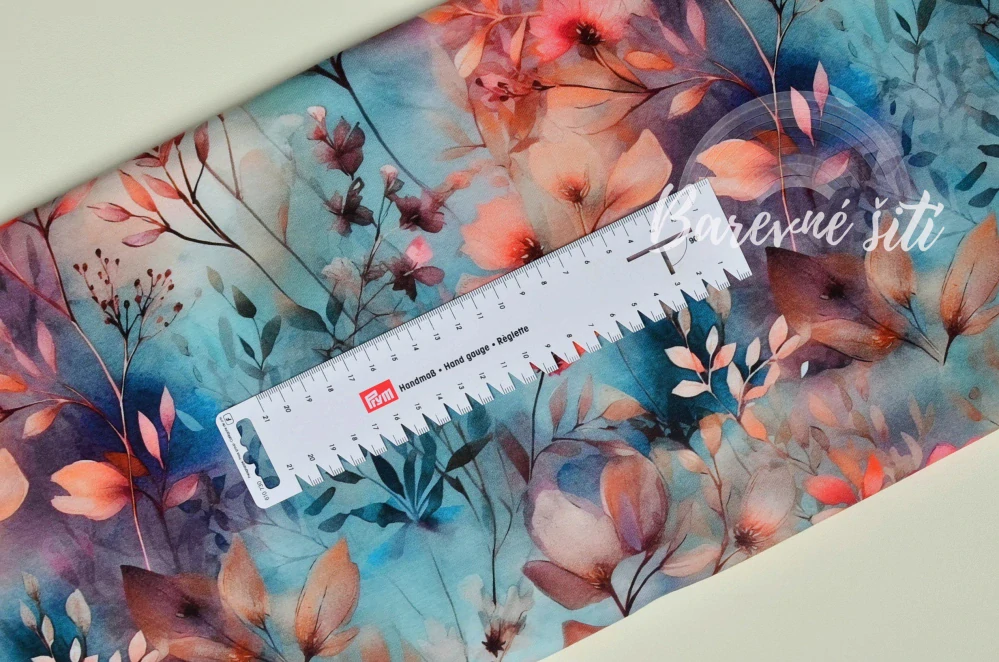 Úplet, Růžovopůdrové květiny akvarel (E)