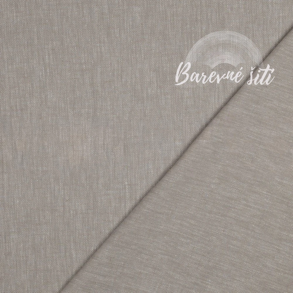 Len s bavlnou Fishbone béžová (E) 1,2m/ks