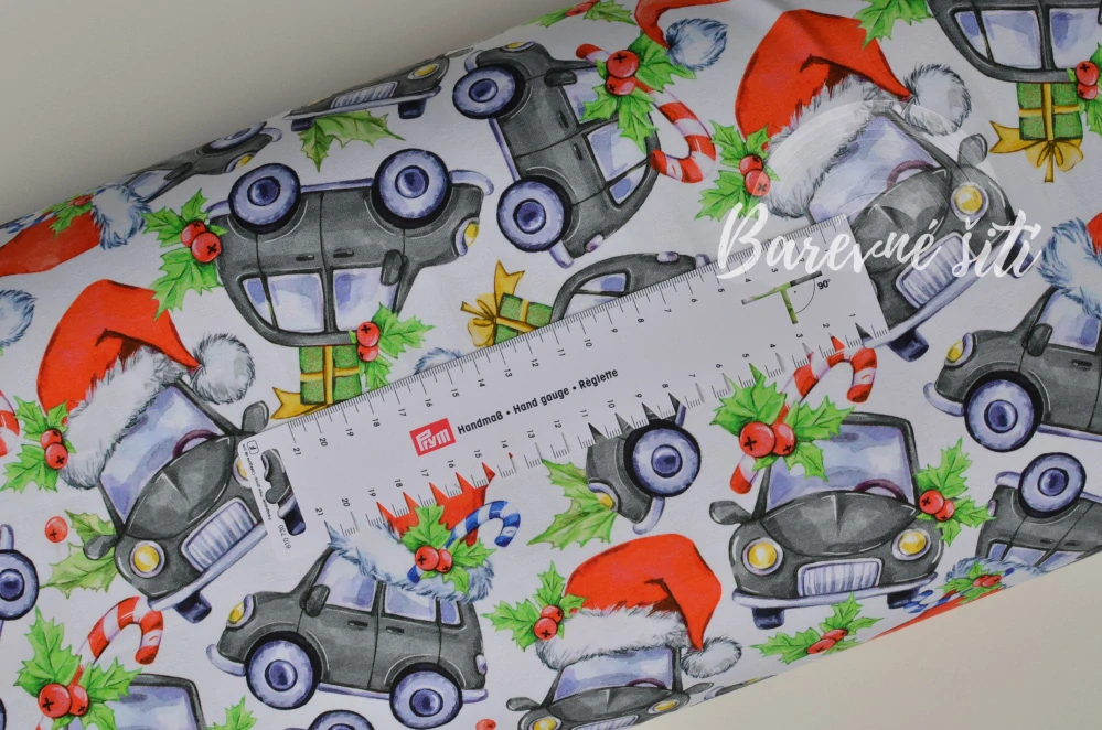 Úplet, Vánoční auta s čepicí (E) 1,5m/ks