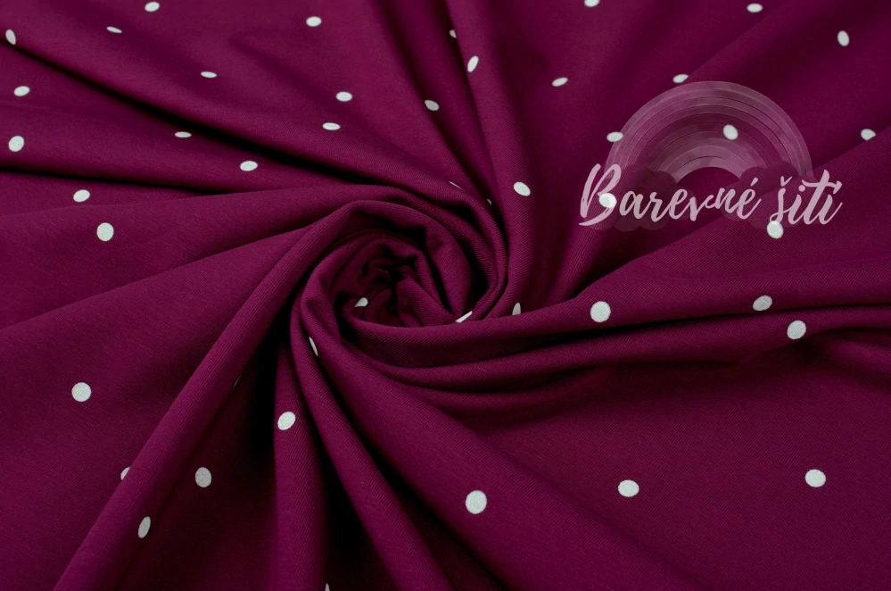 Úplet, Bílé puntíky, Purpura Premium (E) 0,80m/ks