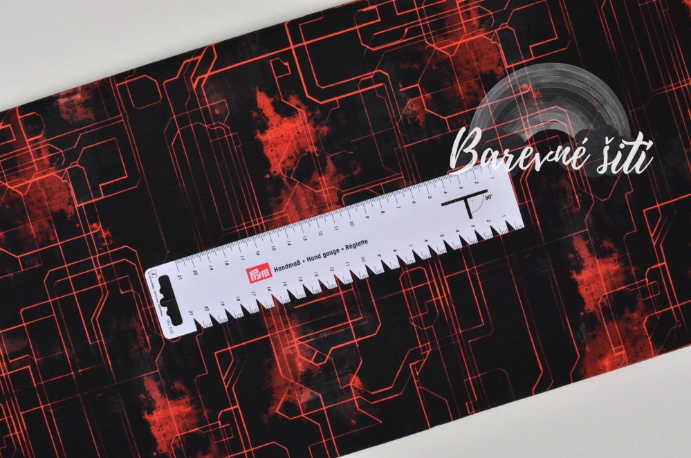 Teplákovina, Rudé obvody na černé (E) 1,05m/ks