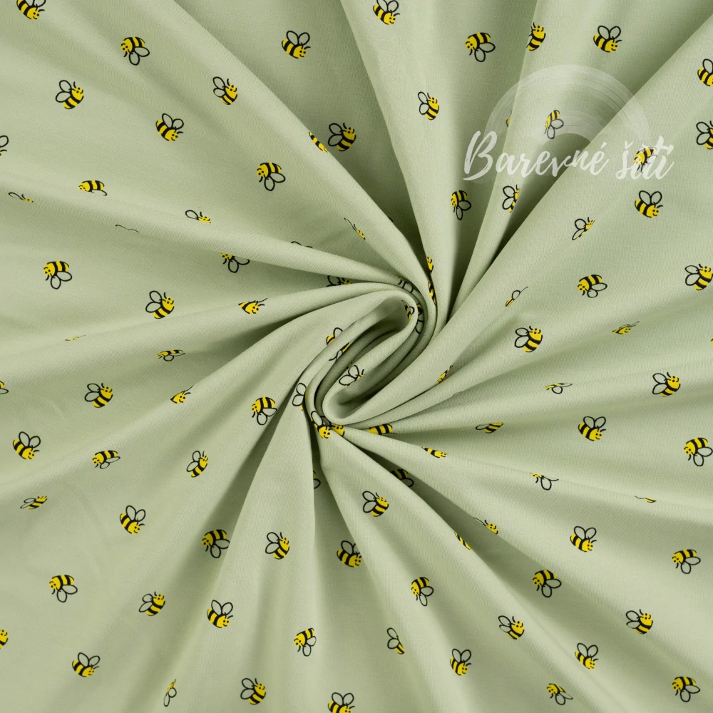 Úplet, Včelky, dusty mint (E) 0,60m/ks