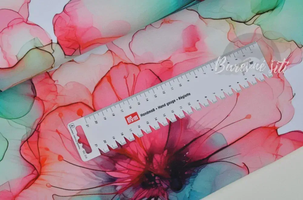 Úplet Velké zelenočervené květy (E) 0,55m/ks