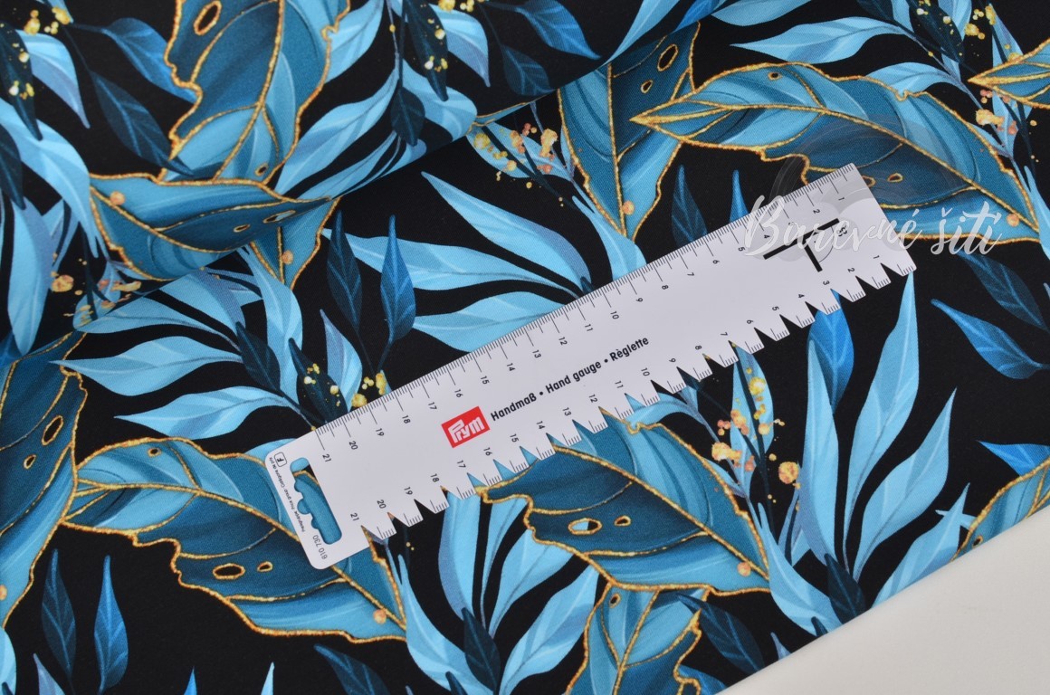 Úplet Tropic listy, zlaté obrysy (E)