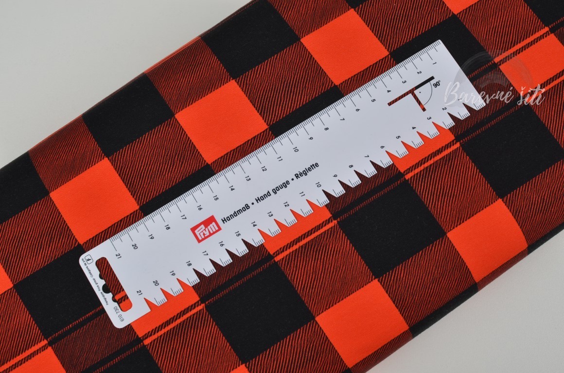 Teplákovina Červenočerná kostka (E)