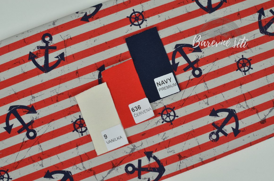 Úplet, Kotvičky na červených pruzích (E) 1,30m/ks