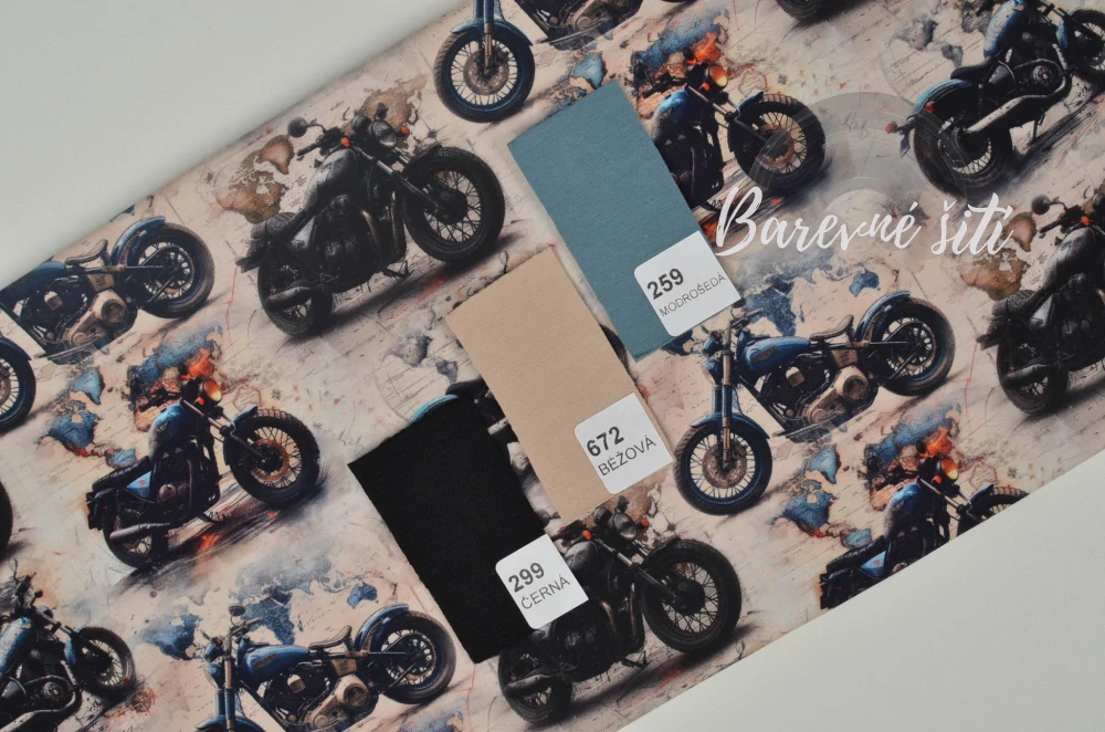 Úplet, Motorky krémová mapa (E) 1,30m/ks