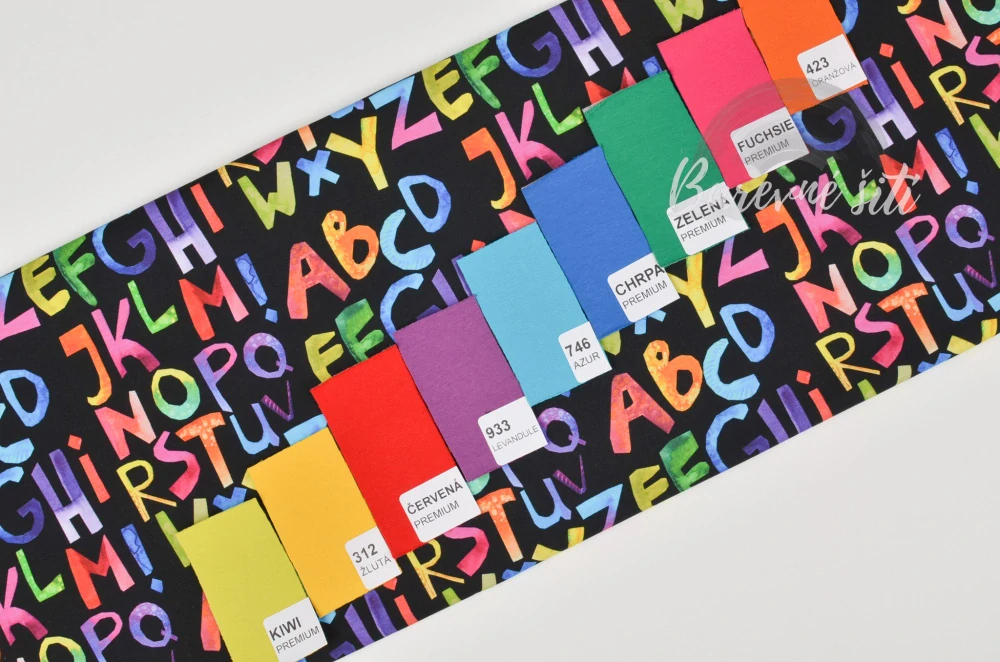 Úplet, Barevné písmo na černé (E)