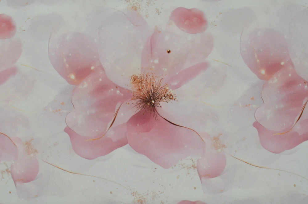 Venezia, Růžovounké květy se zlatým třpytem (E) 1,10m/ks