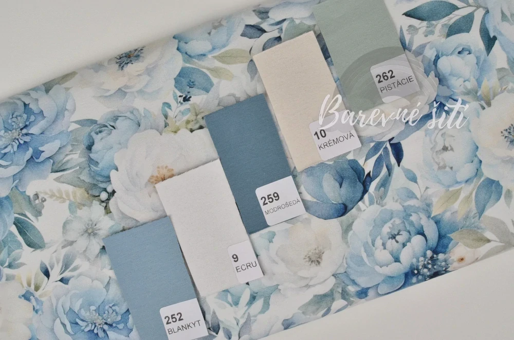 Úplet Modrobílé pivoňky (E) 1m/ks