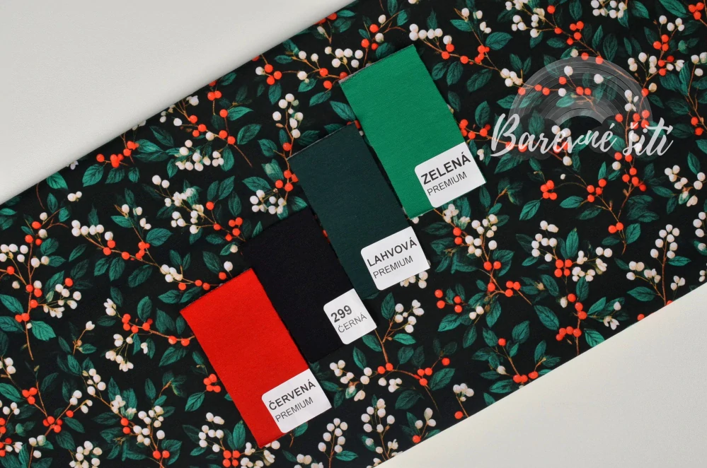 Úplet, Červené a bílé bobulky (E) 1m/ks