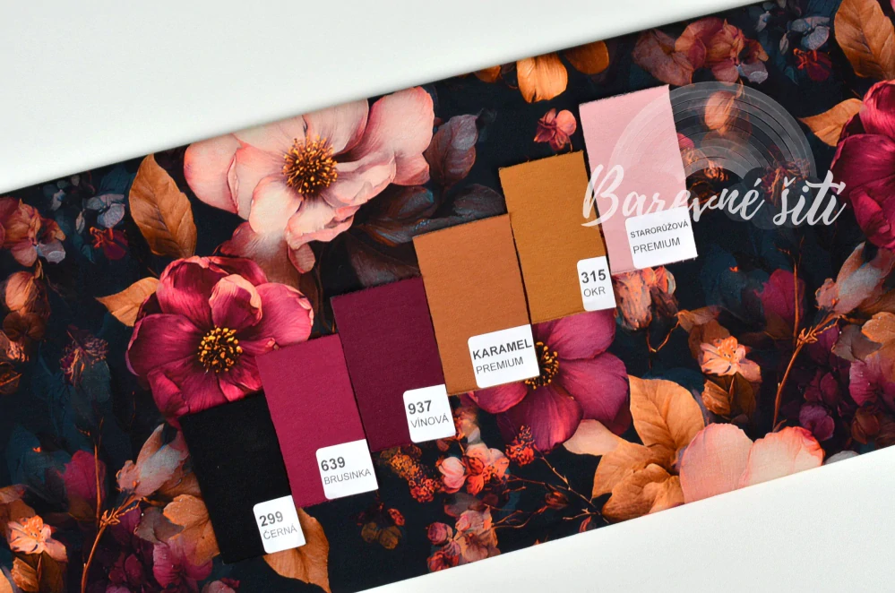 Úplet, Květy růže, temné pozadí (E) 1,20m/ks