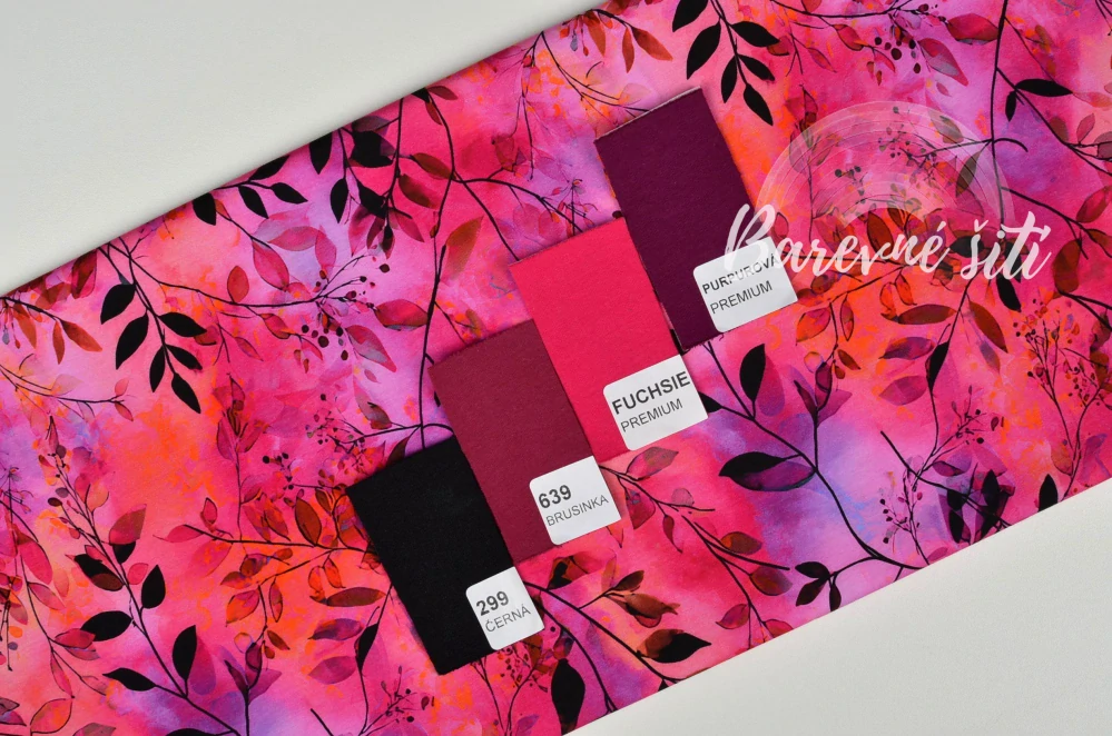 Úplet, Lístečky na růžovofialové (E) 0,90m/ks