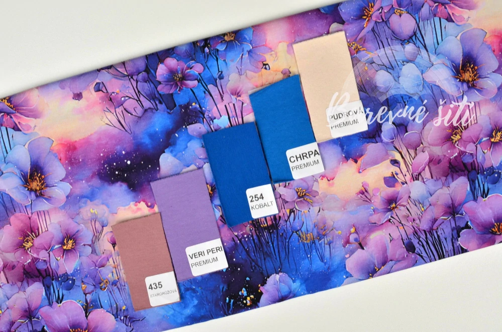 Úplet, Světlé fialkové květy při západu slunce (E) 1,05m/Ks