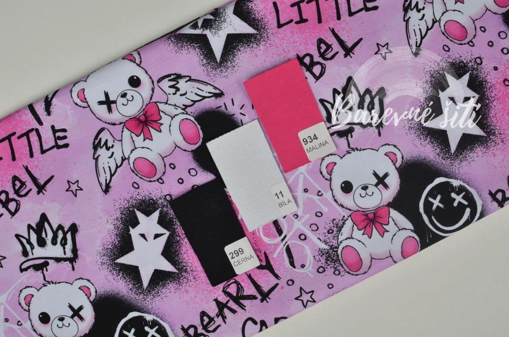 Úplet, Little rebel pink (E) 1m/ks