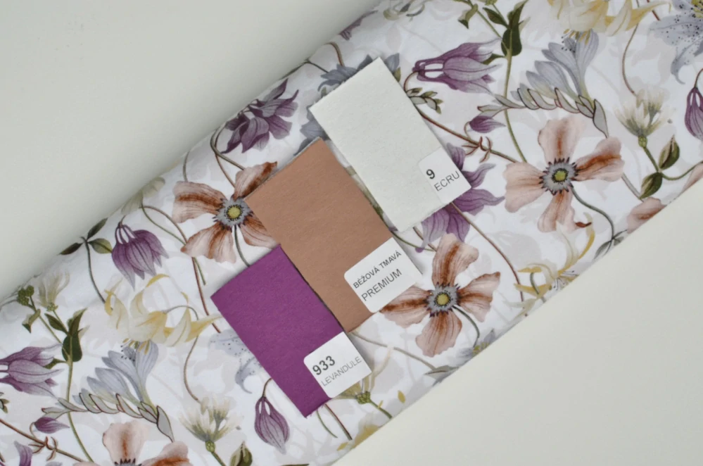 Úplet Květiny na ecru BIO (E) 0,20m/ks